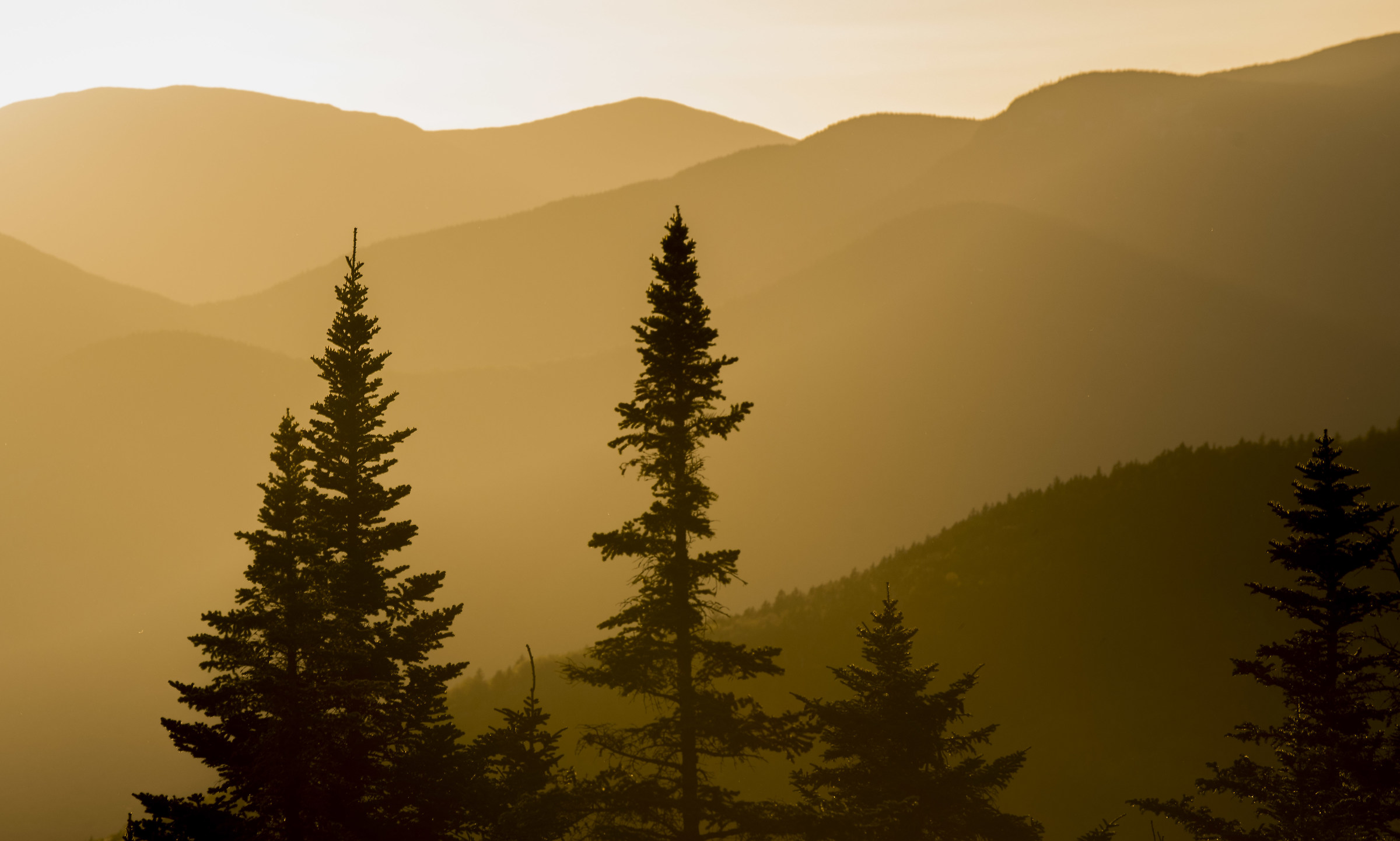 Tramonto dall'autostrada Kancamagus