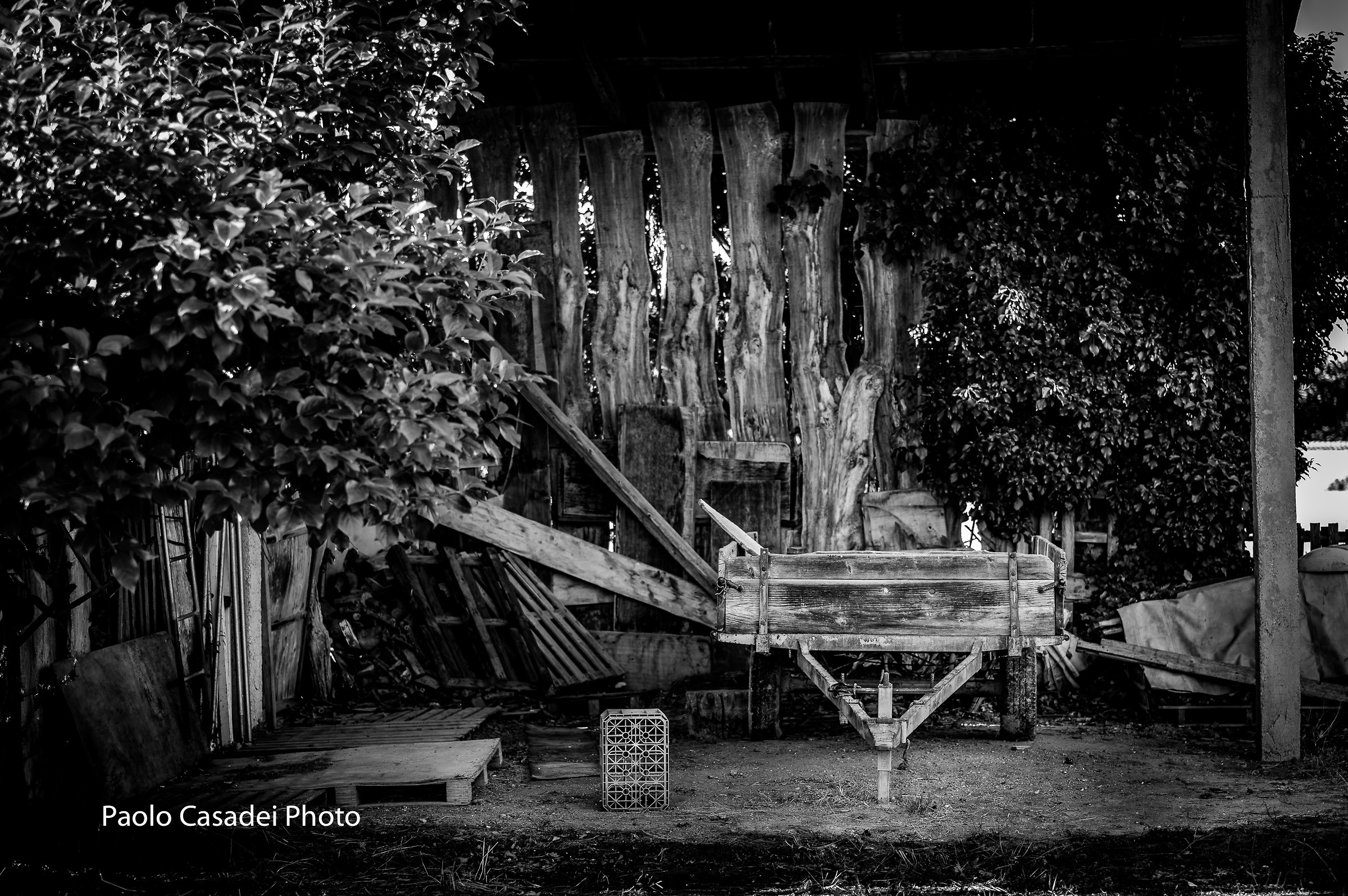 attrezzi nel capanno di campagna