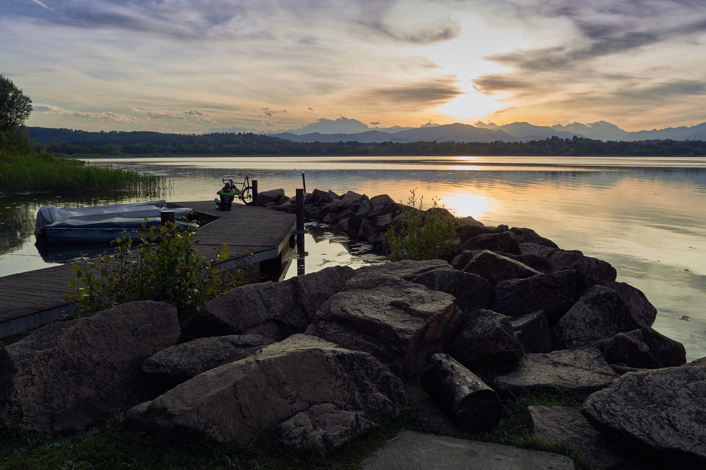 Admitting the sunset Lake Varese