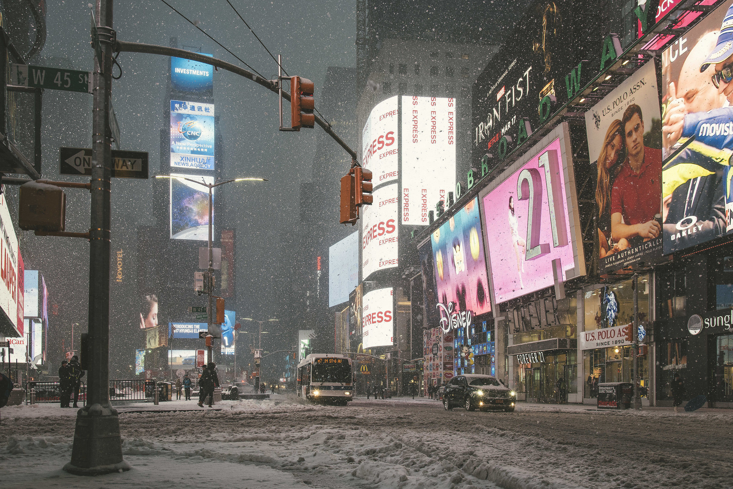 Snow at Time Square