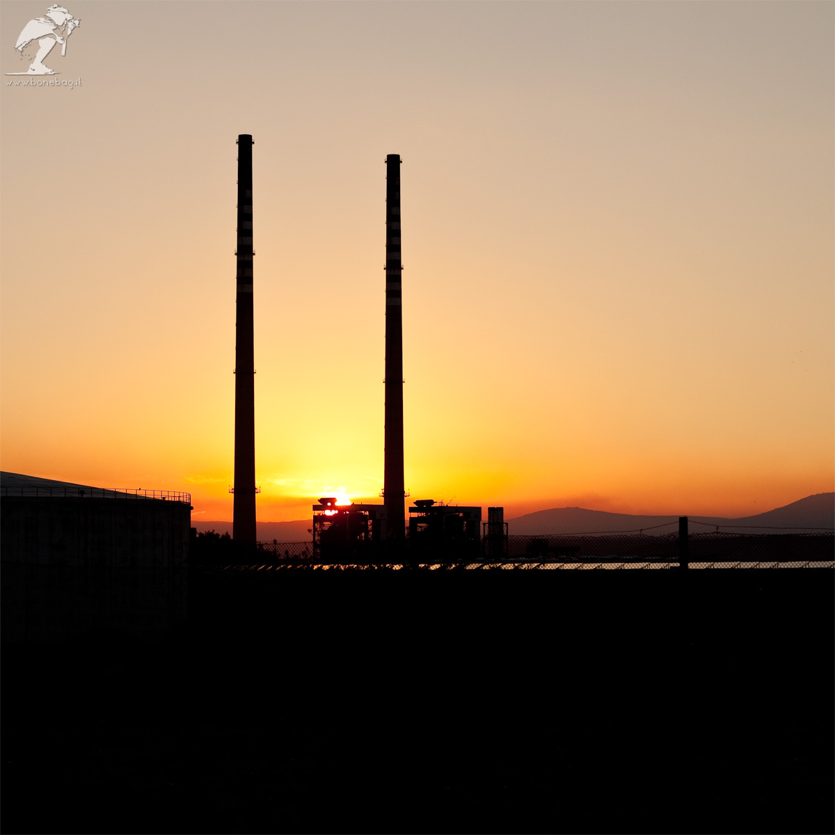 Ottana. Sunset on the chemical