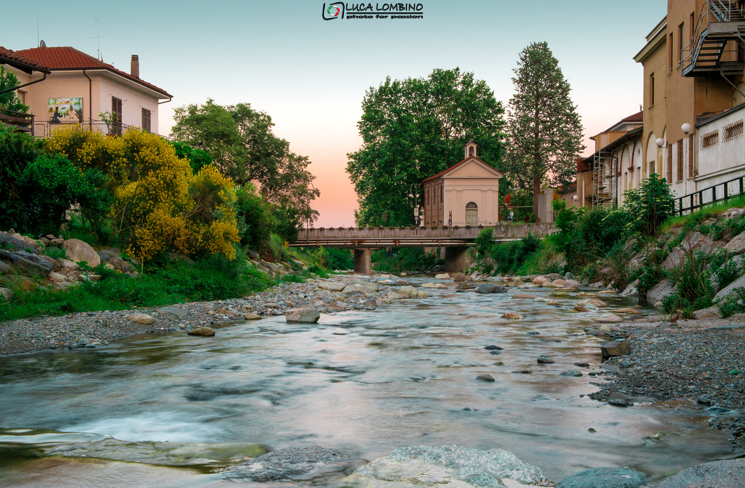 A glimpse of Almese (To) during sunset