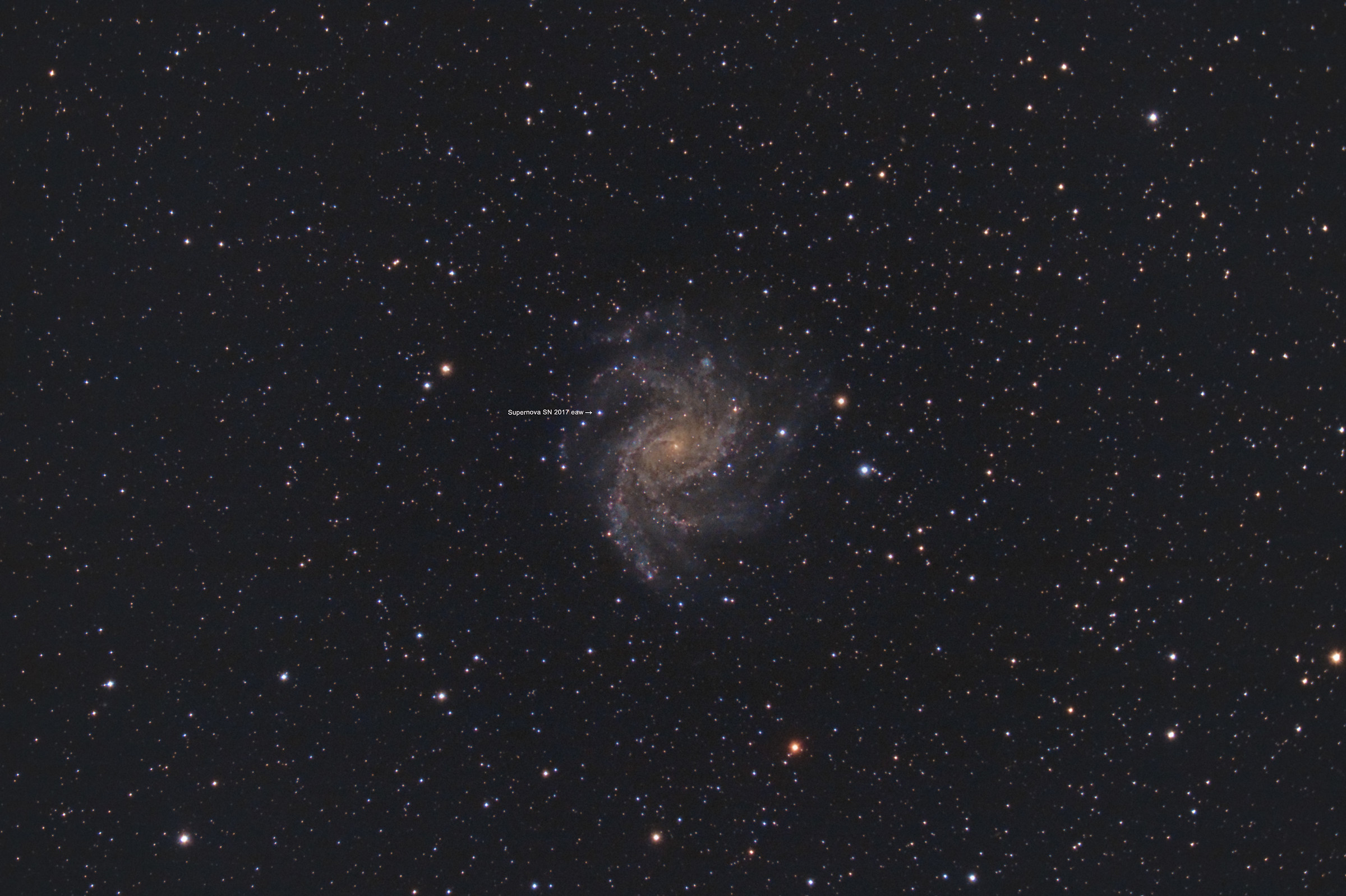 NGC 6946 e Supernova SN 2017 eaw