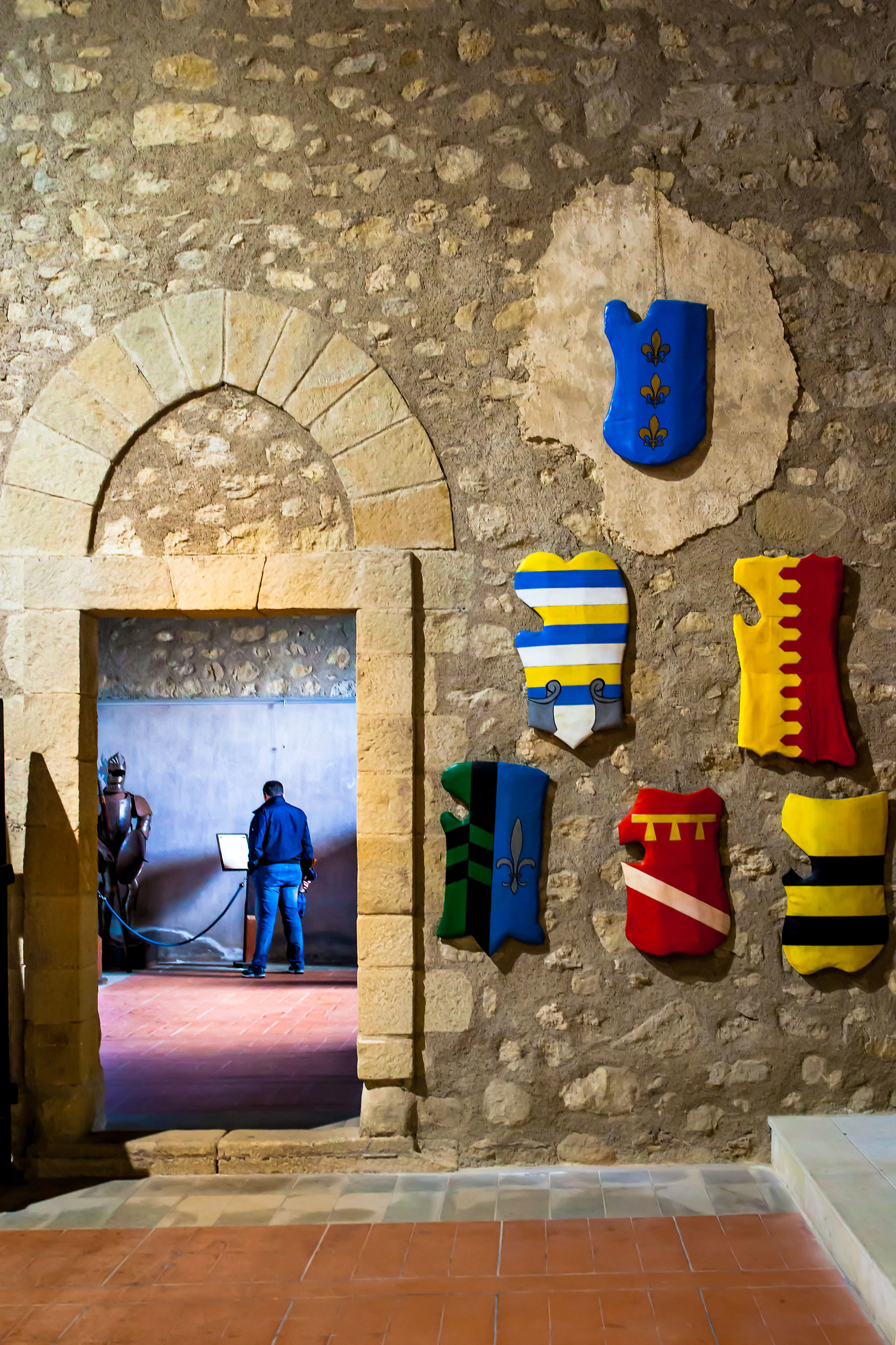 Ancient shields inside the Castle