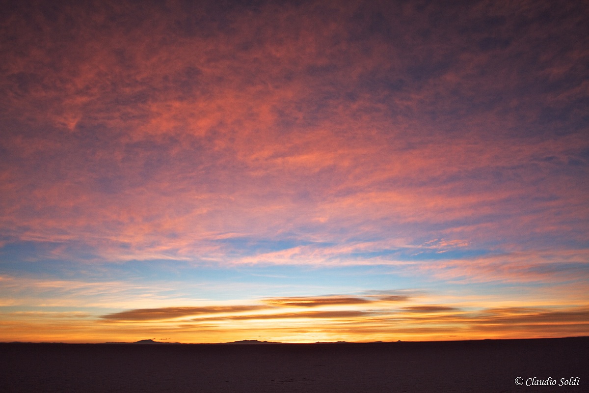 Sunrise on the Salar de Uyuni