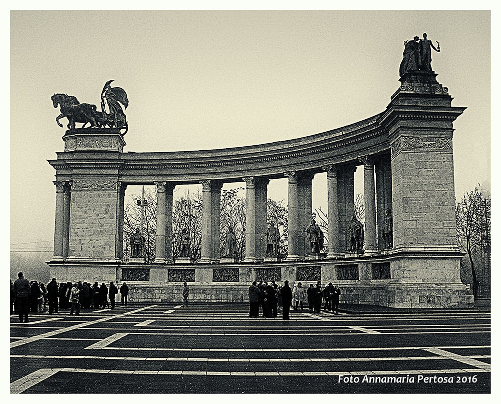 Heroes' Square Colonnade in Budapest