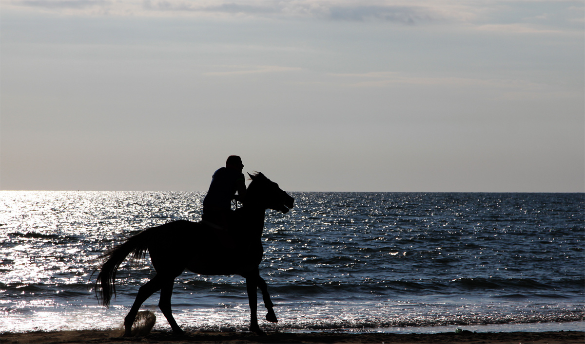running ... between sky and sea
