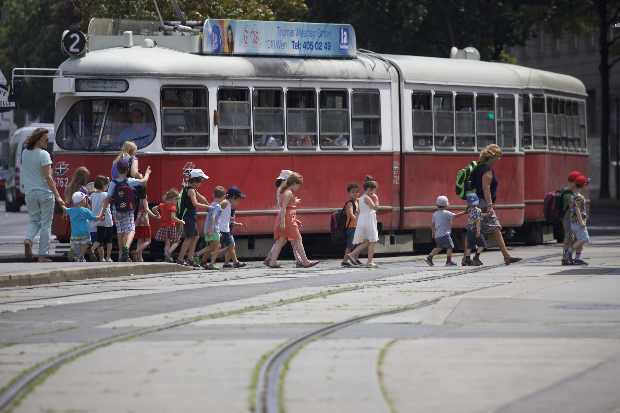 Vienna, at the tram stop