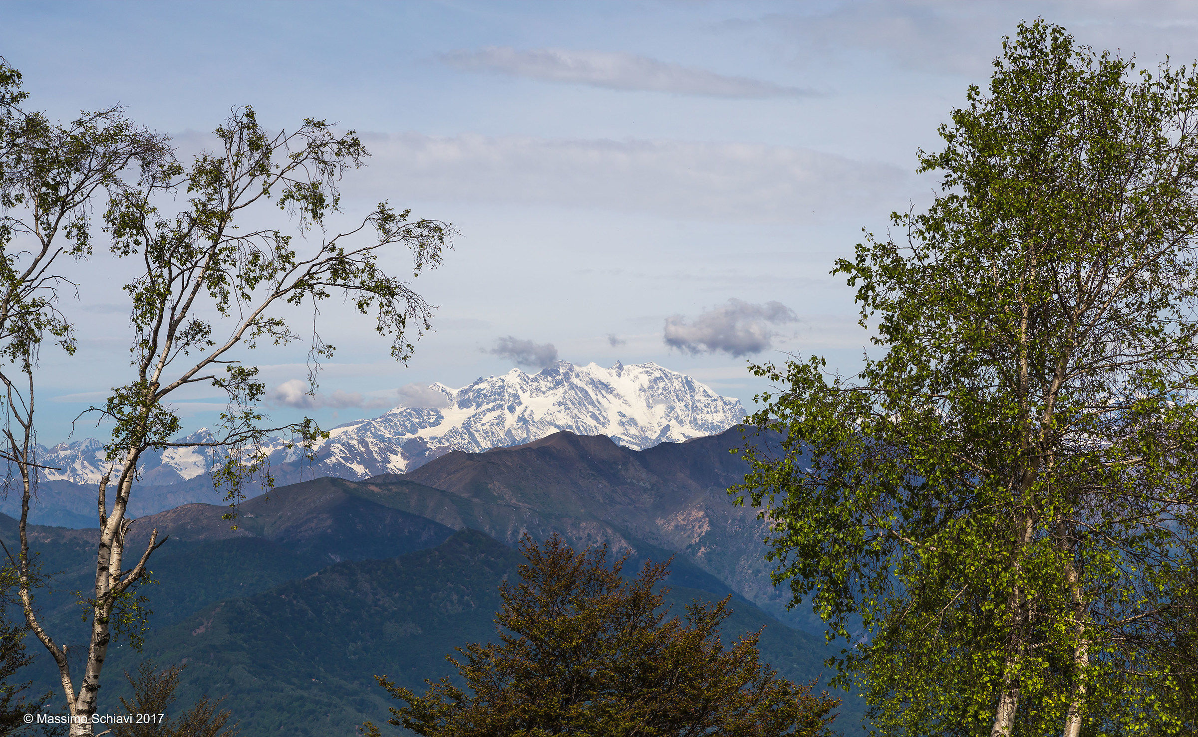 Il Monte Rosa visto dal Mottarone.