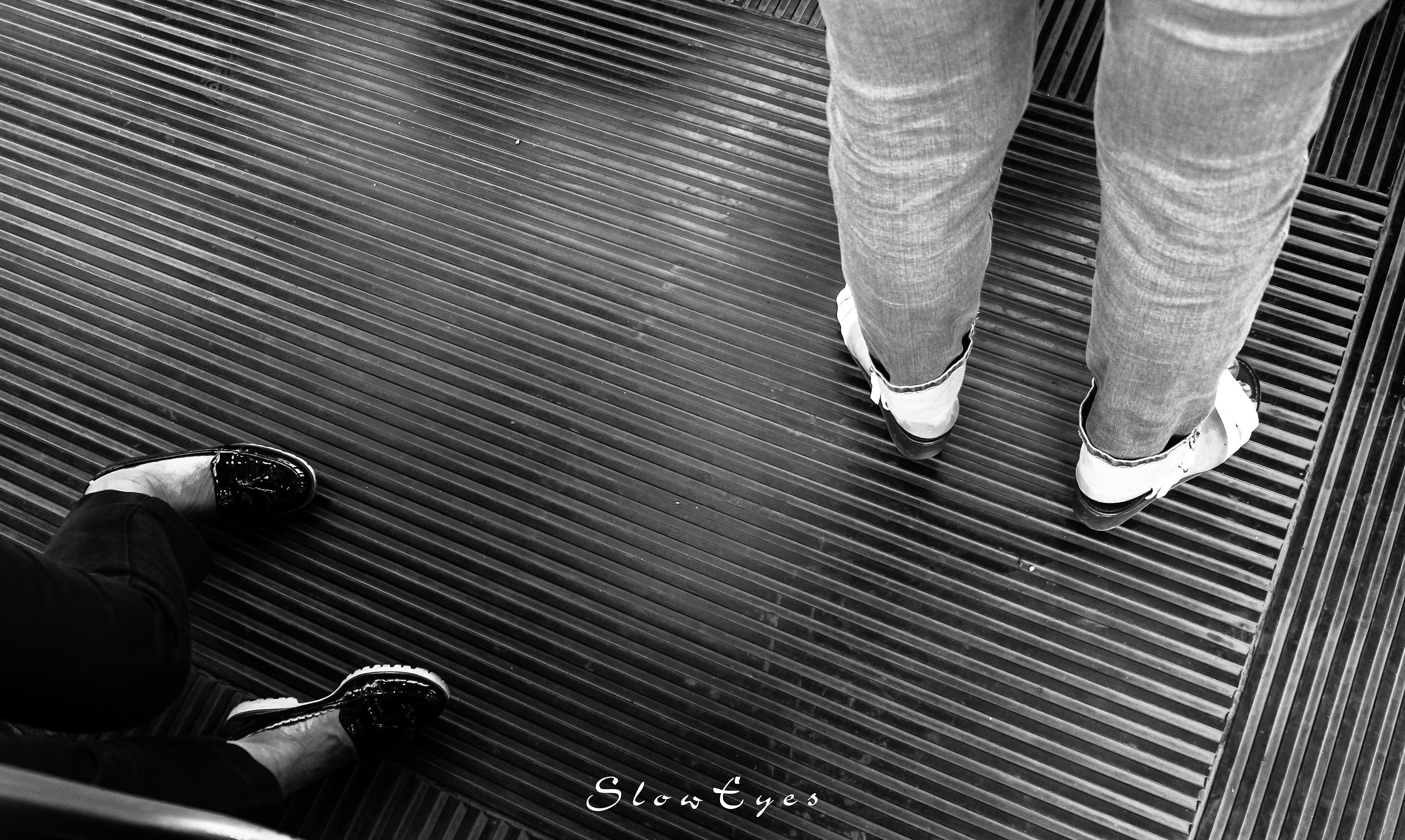 Black and white shoes