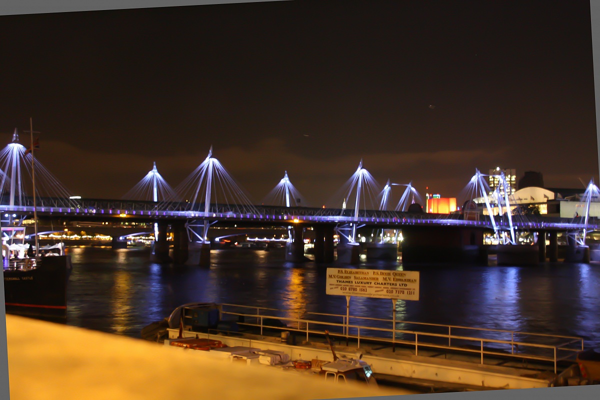 Embankment bridge by night