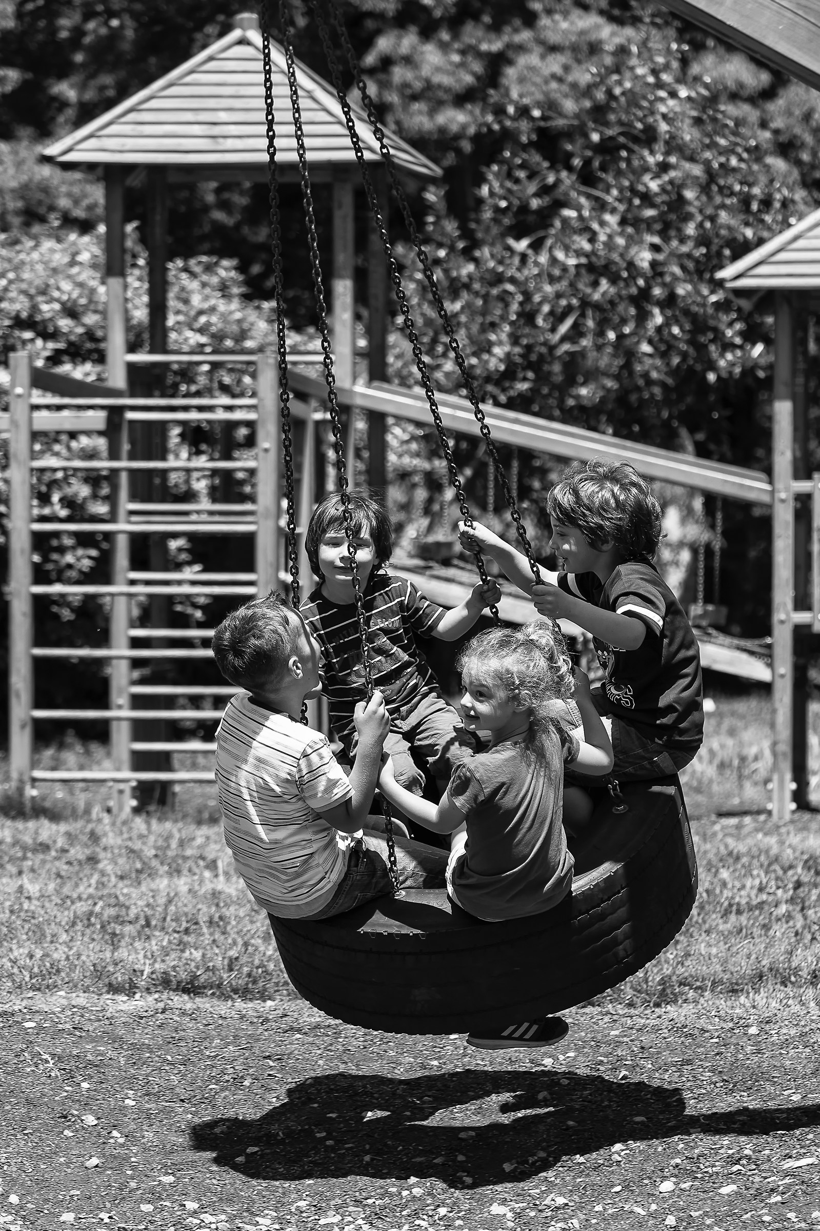We had four friends at the park ...