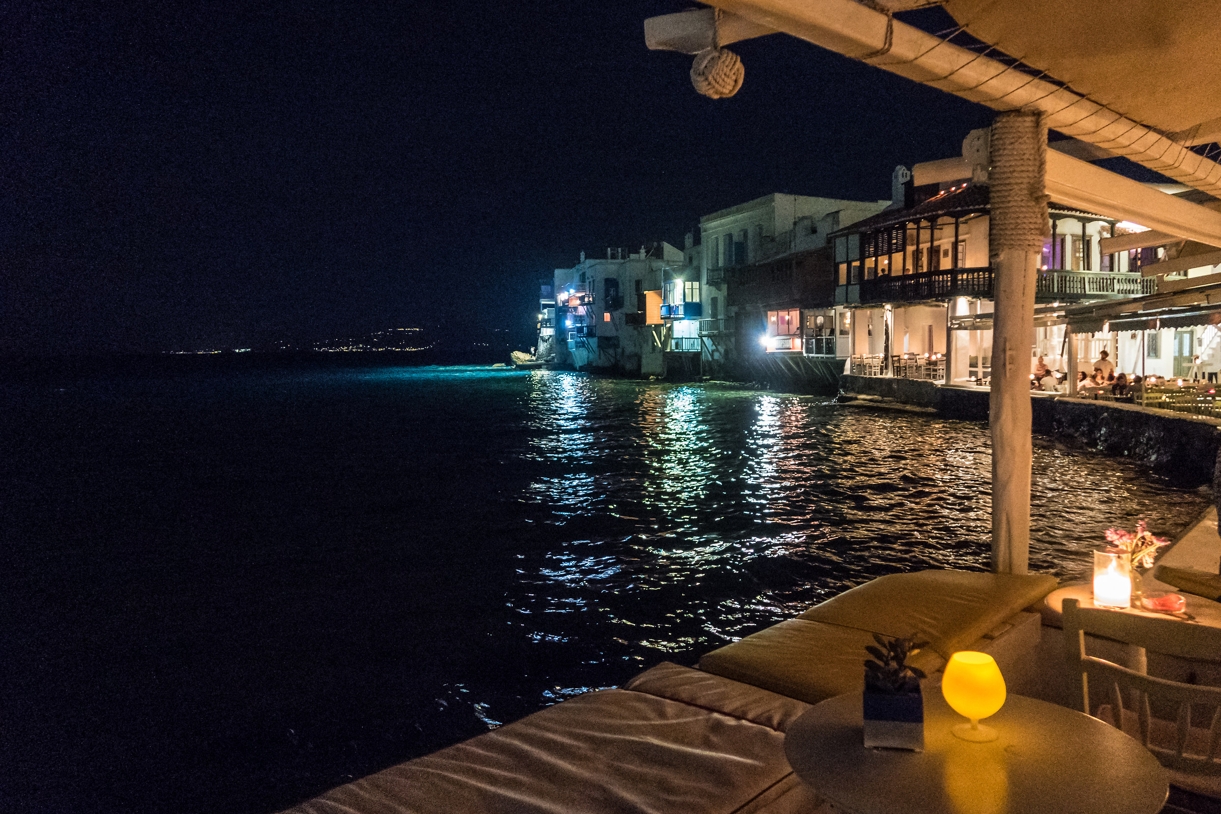 Little Venice by night - Mykonos