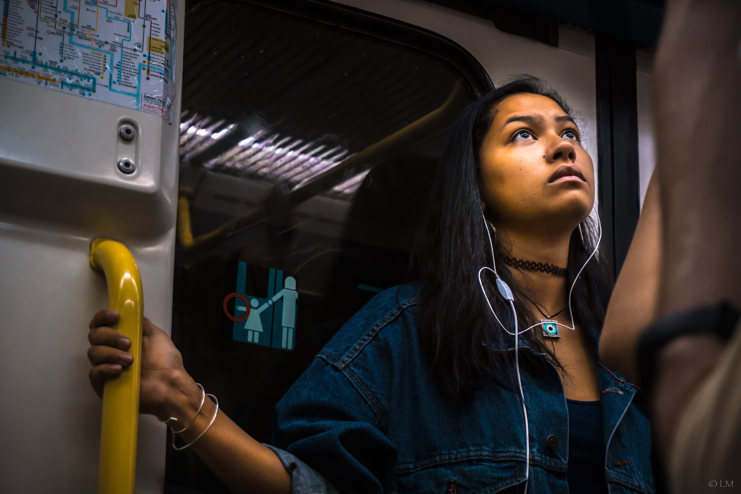 Portrait by metro in Madrid