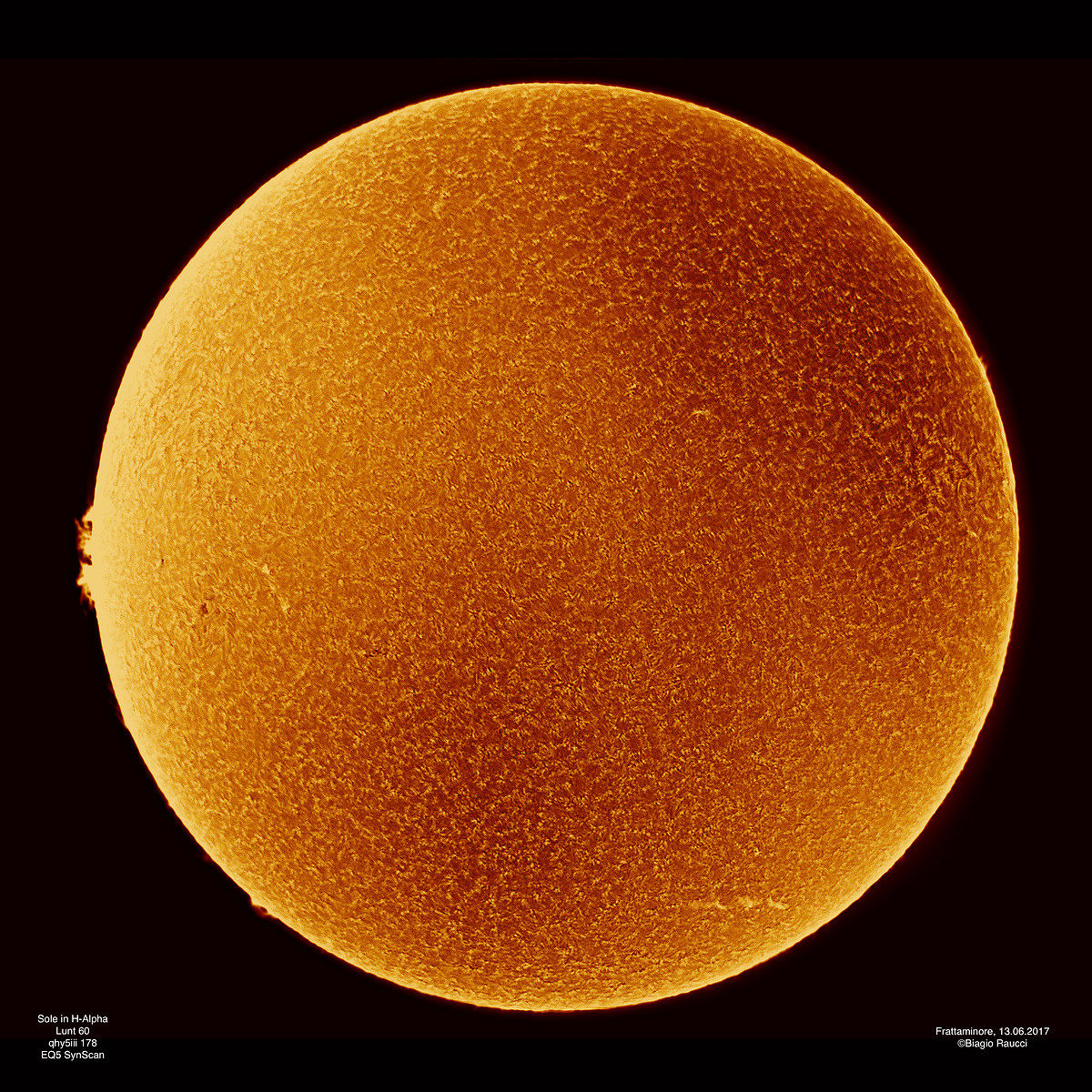 Sun in H-Alpha on June 13, 2017
