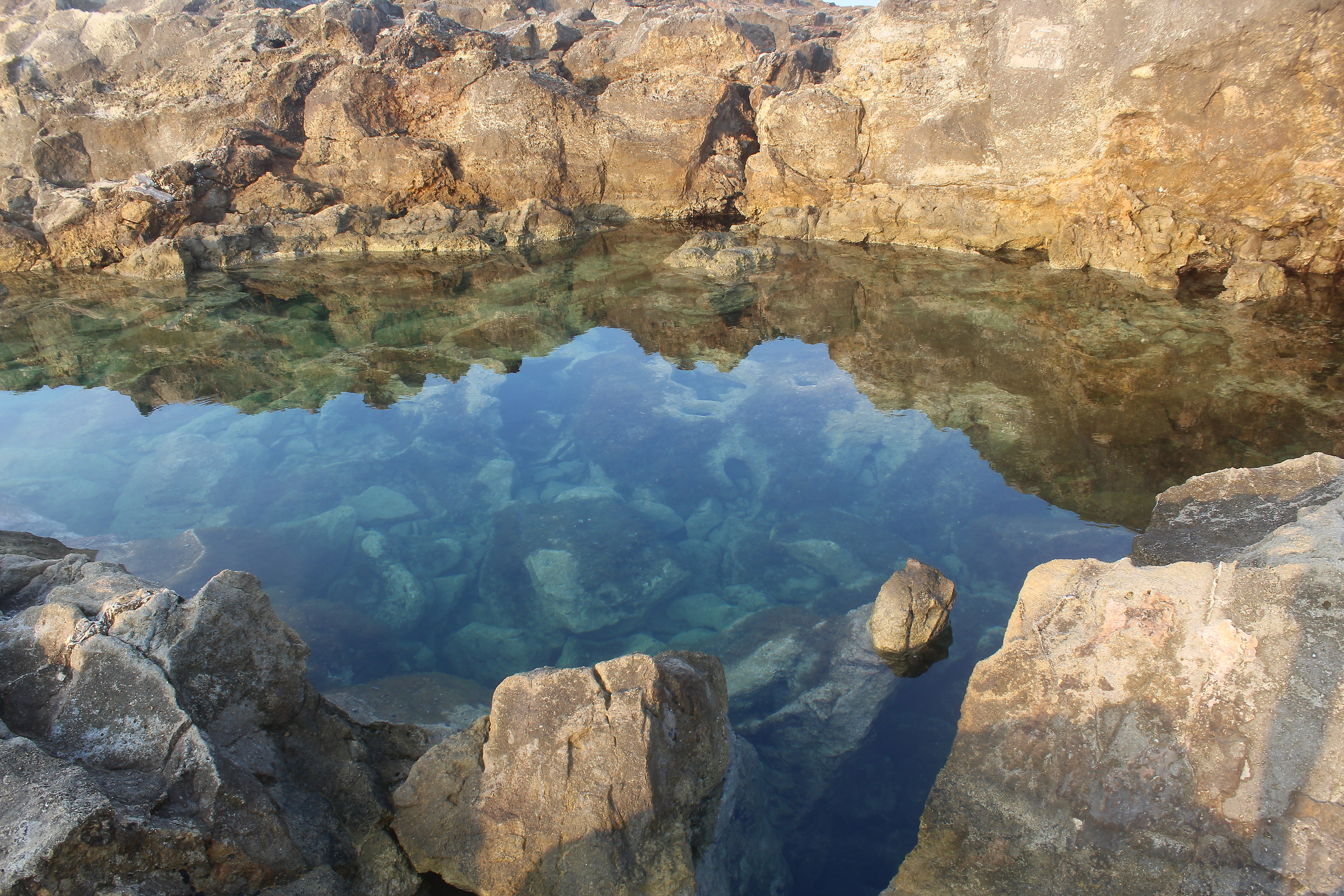 Mountain lake among the rocks.