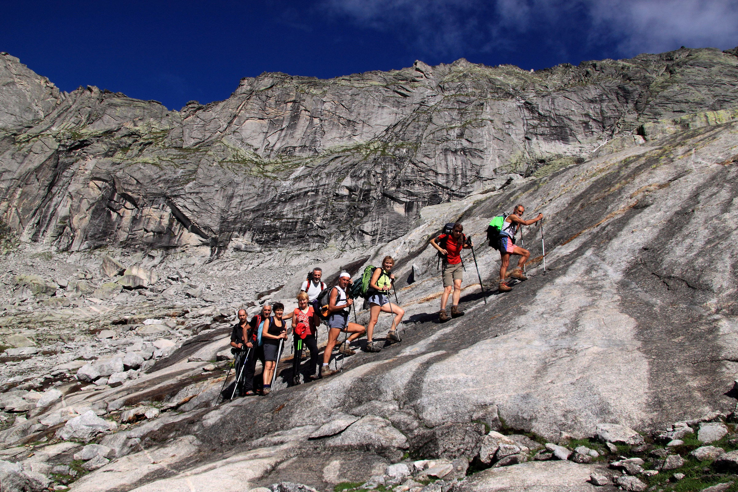 On the granite of the Masino valley