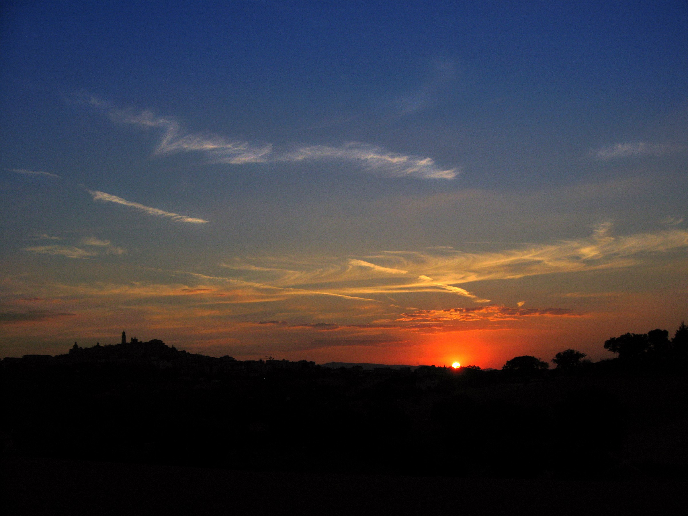 Sunset over Macerata district Morica
