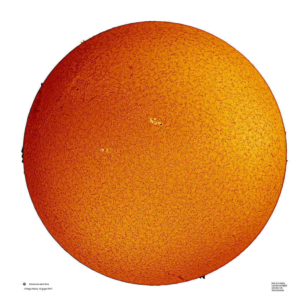 Sun in H-Alpha on June 15, 2017