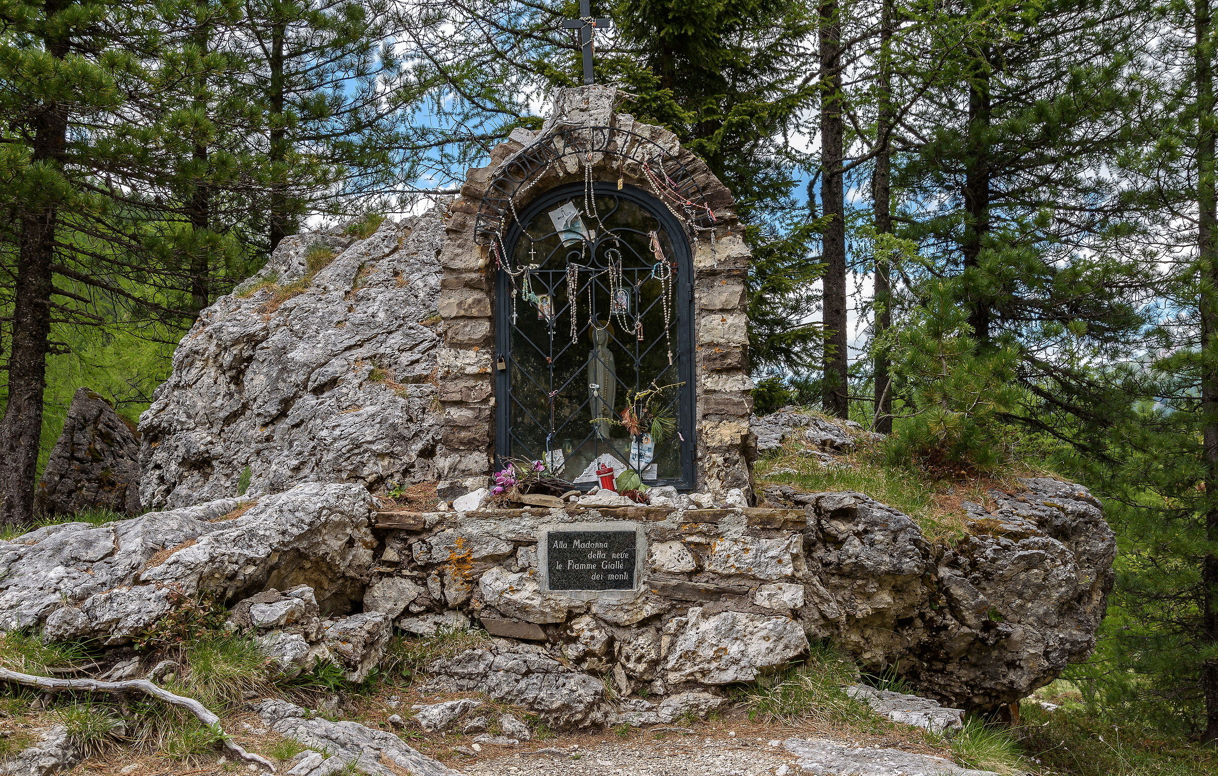 At the Madonna of Snow, the yellow flames of the mountains.