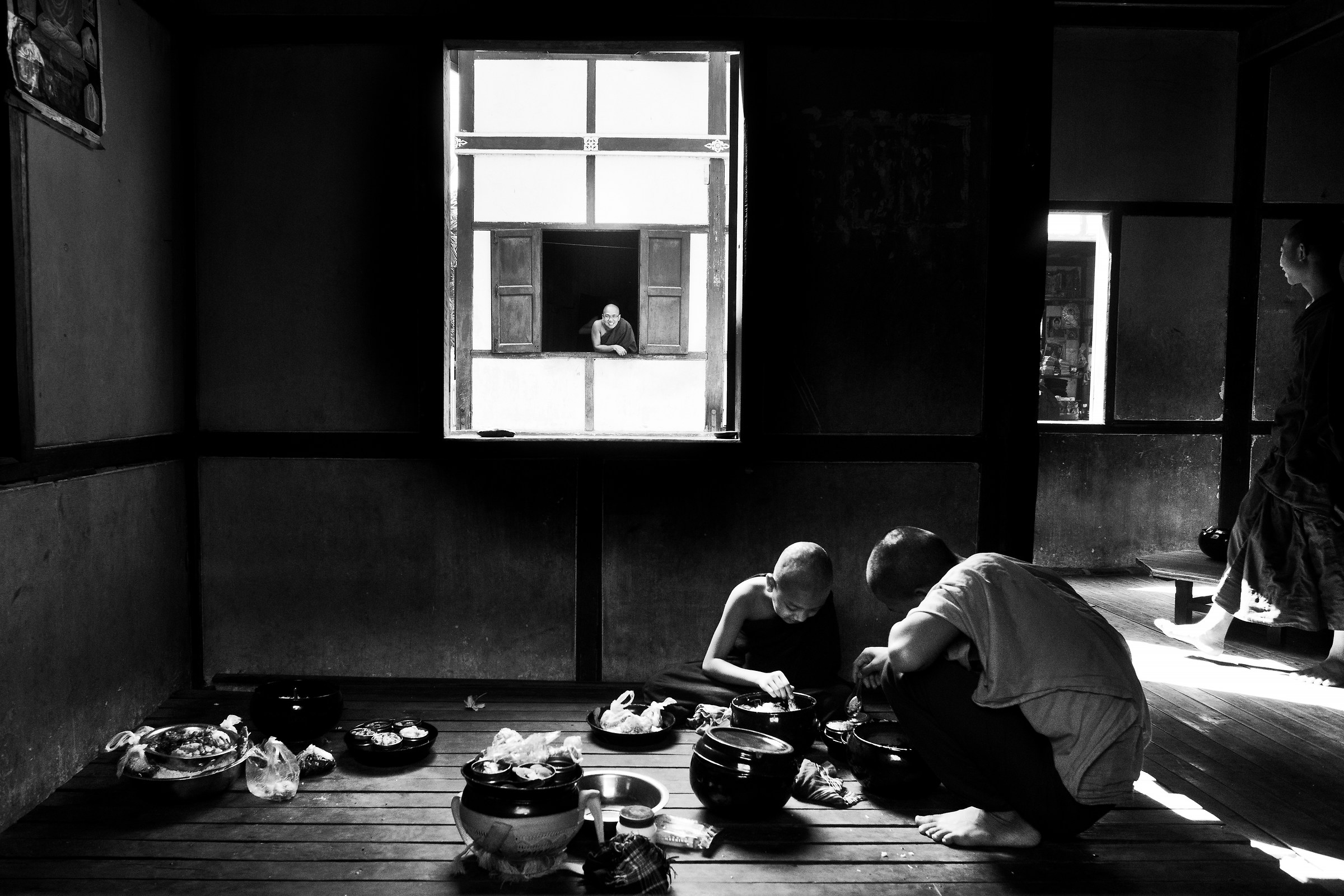 Monks at lunch