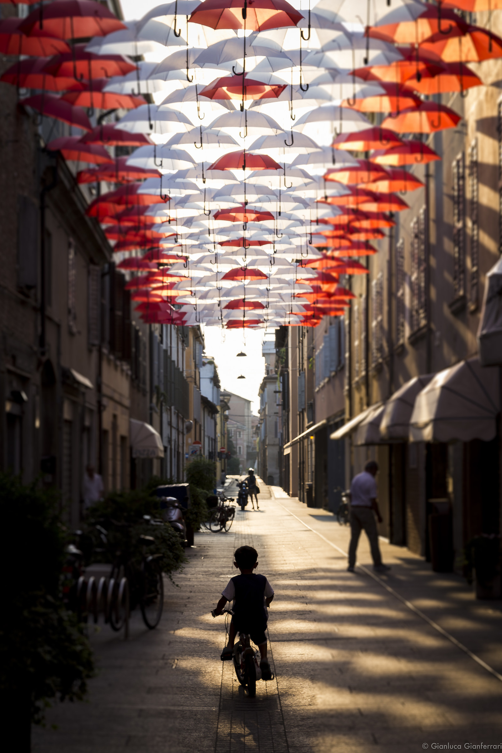 Umbrellas and silhouettes