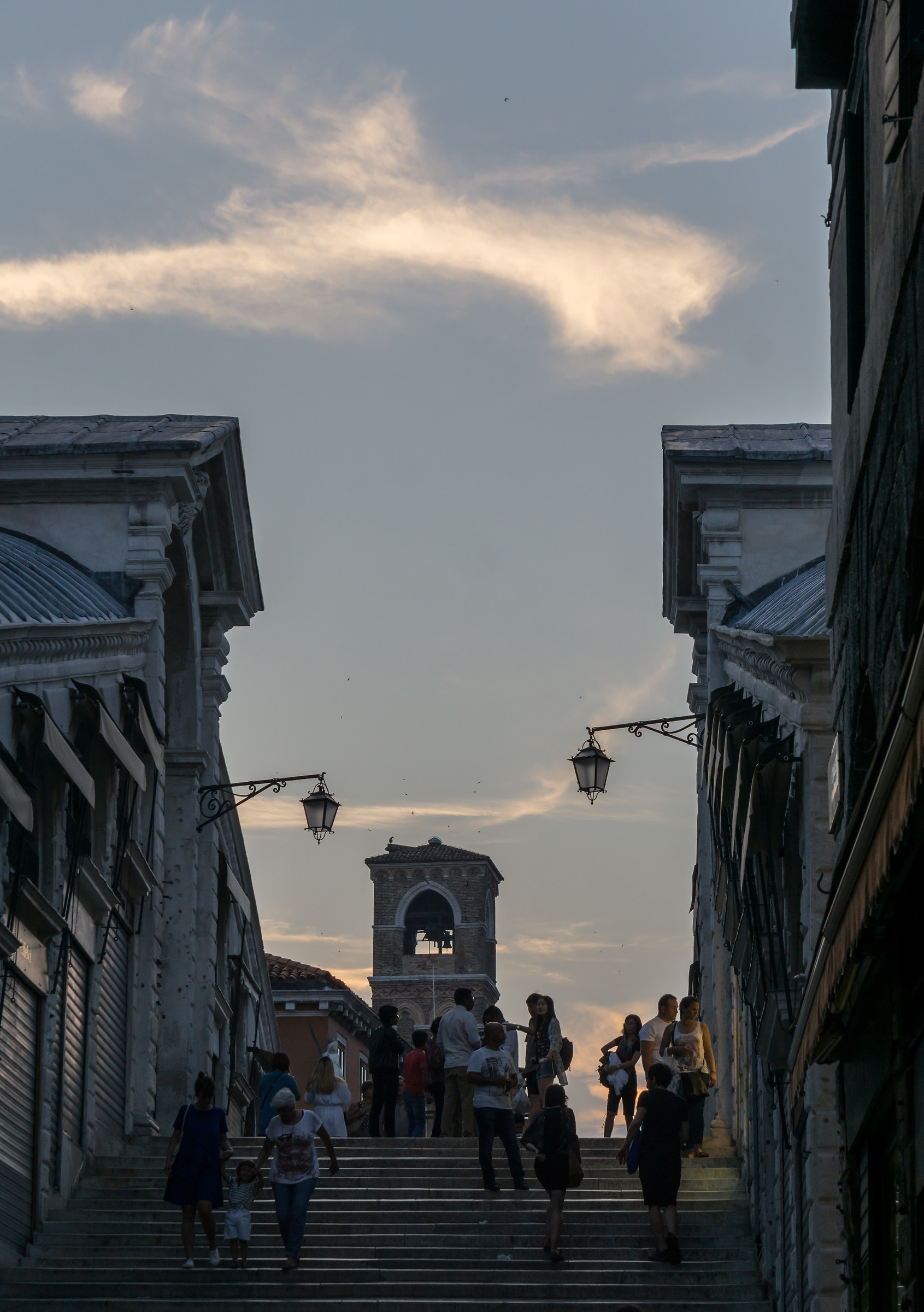 Rialto bridge at sunset