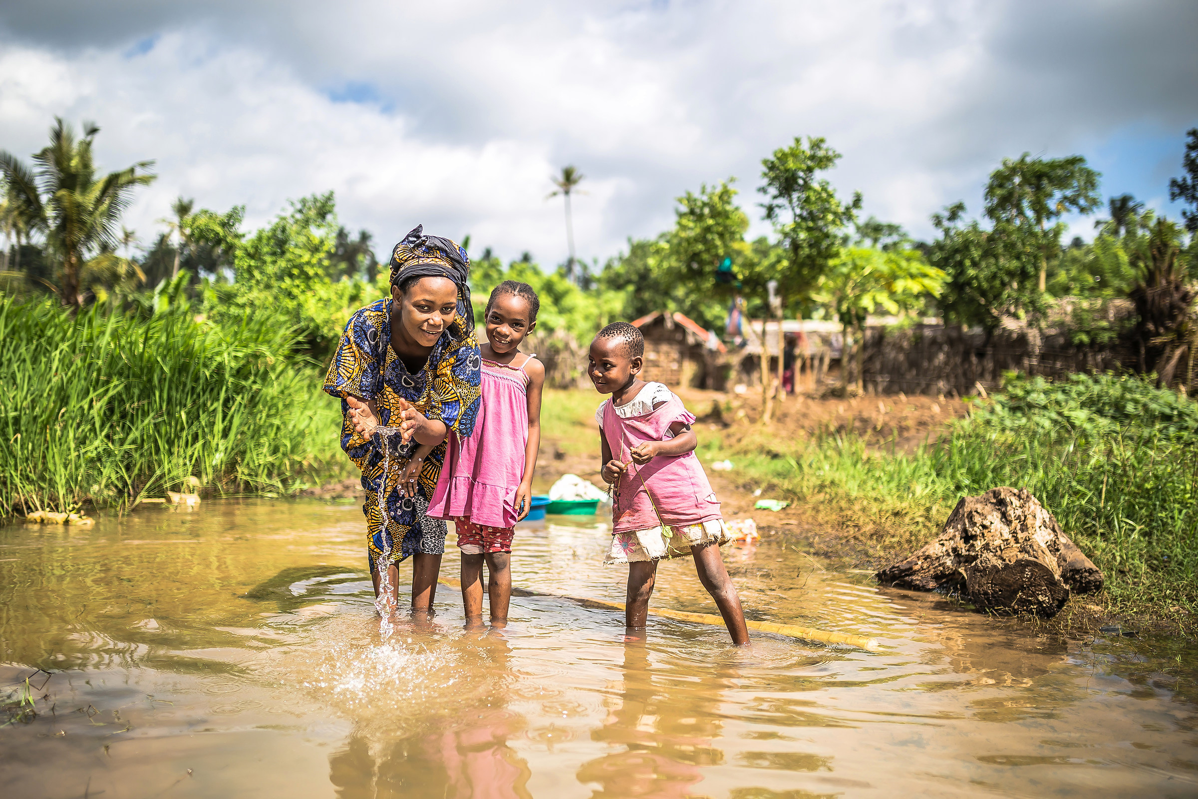 Playing with river water