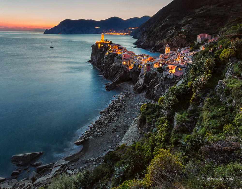 The lights are lit at Vernazza
