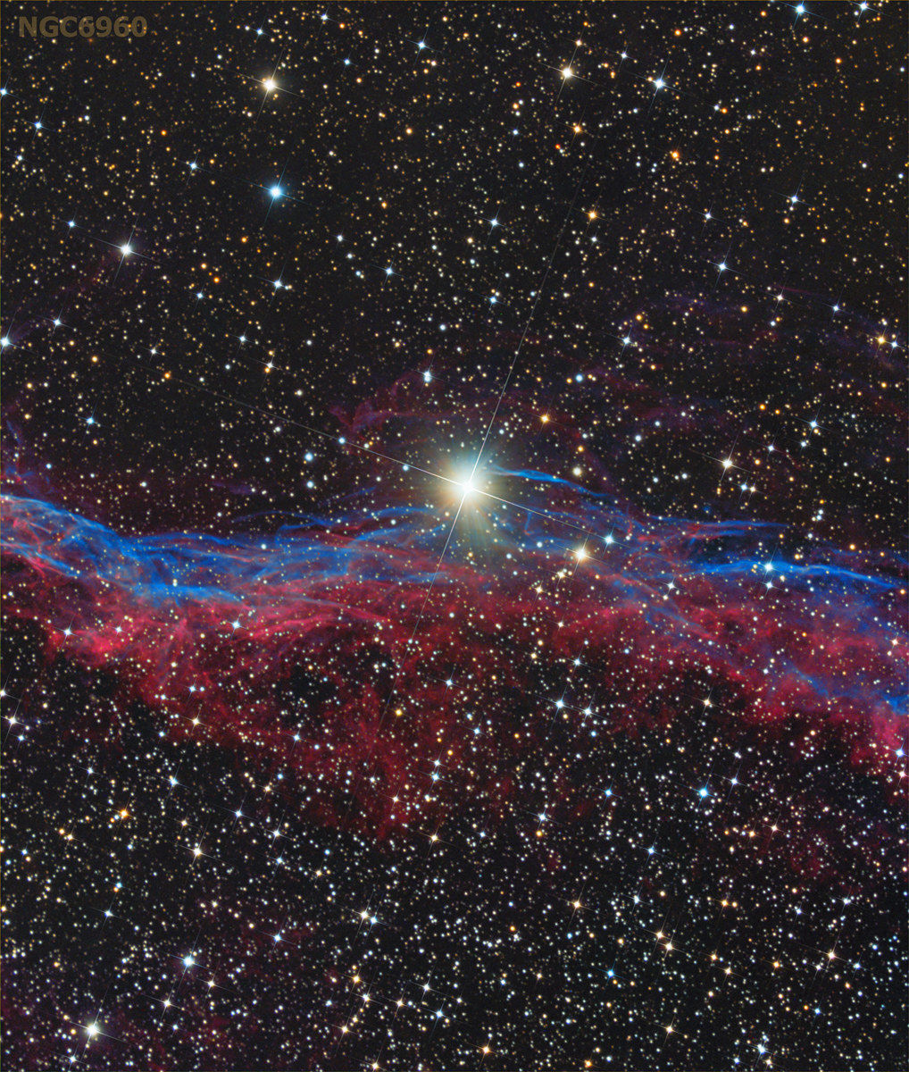 ngc6960 West Veil Nebula -LRGB_Ha_OIII Enhanced
