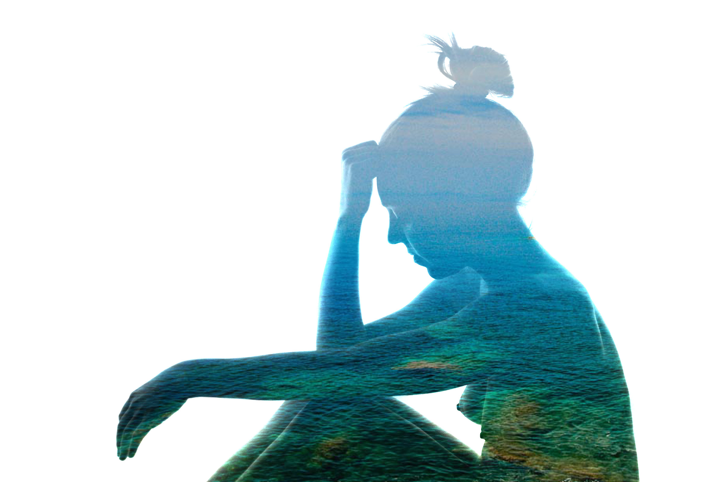 Naked in double exposure