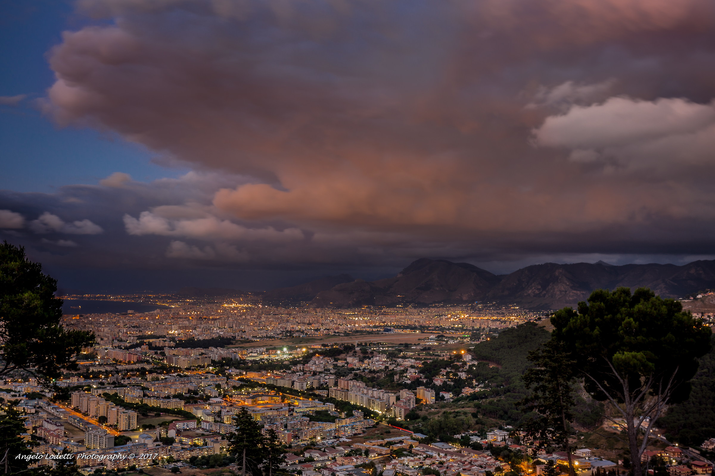 Palermo, Boccadifalco Airport at dusk