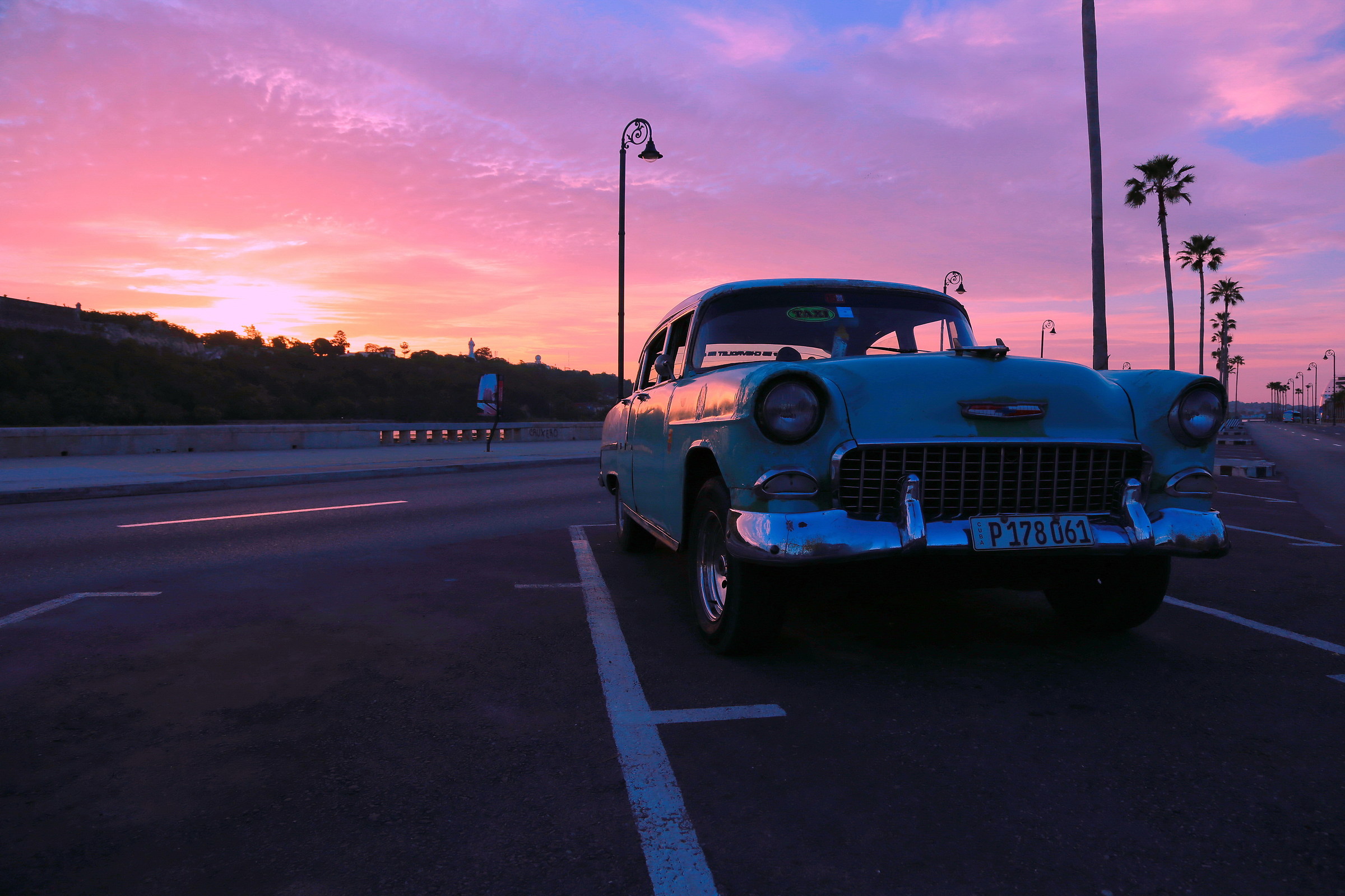 Early lights on the Malecon