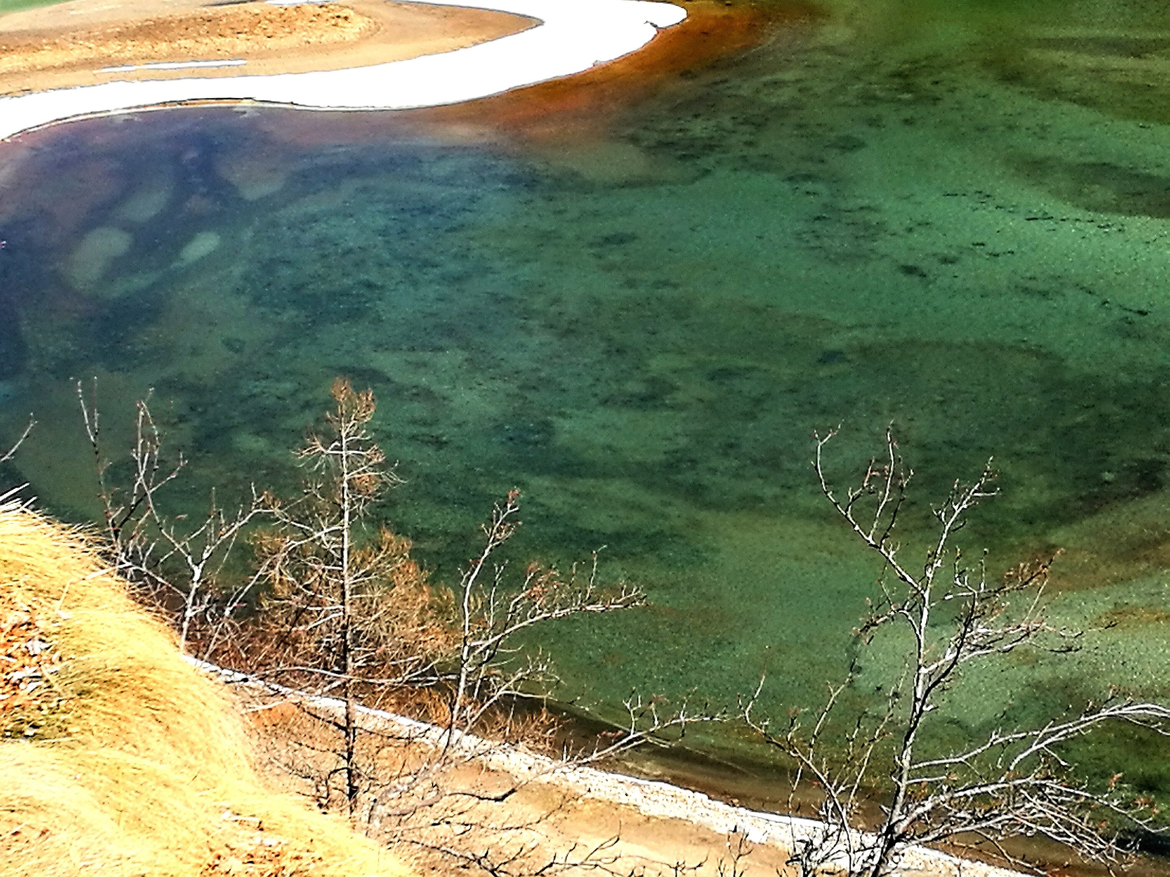 Lago con isola di sabbia