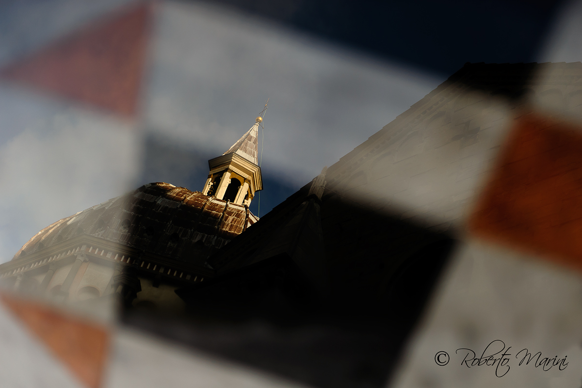 reflected in the mosaic