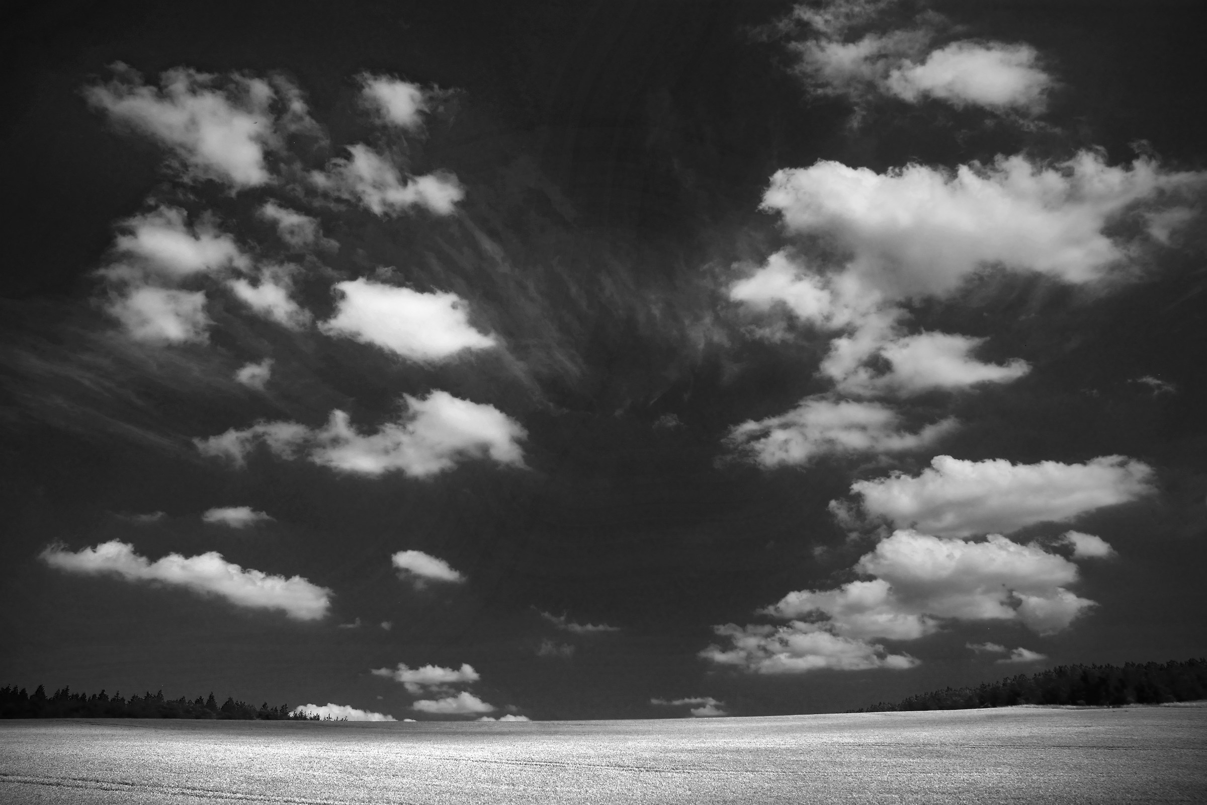 Nuvole di estate (sopra il campo di grano) B & W