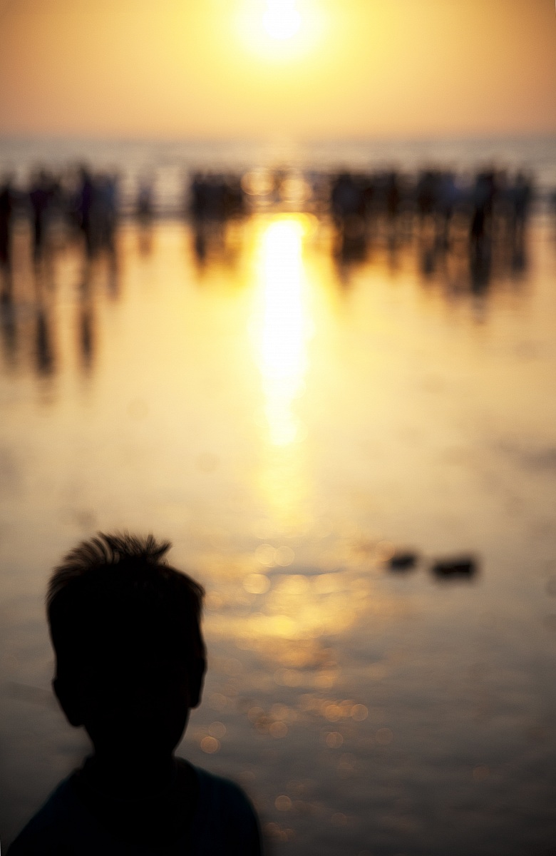 India sunset a Mumbai beach