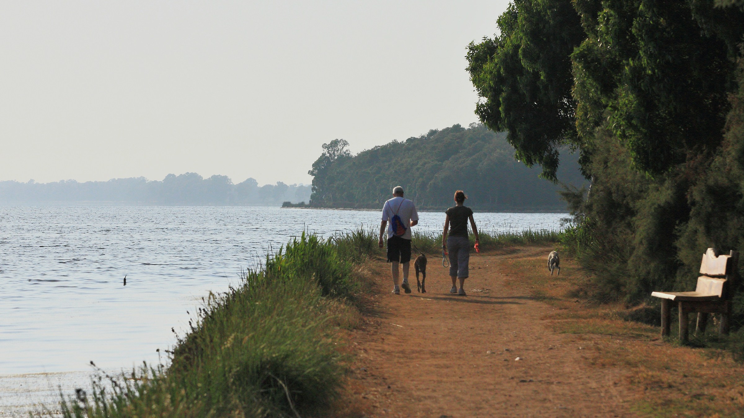 Footpath on Lake Fogliano LT