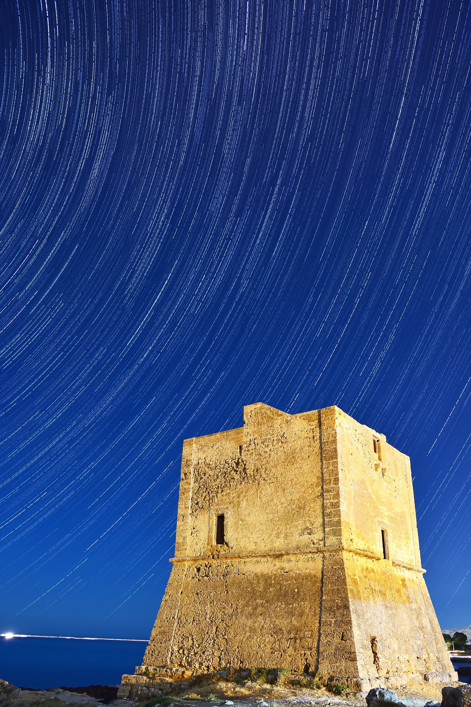 Startrail to the tower