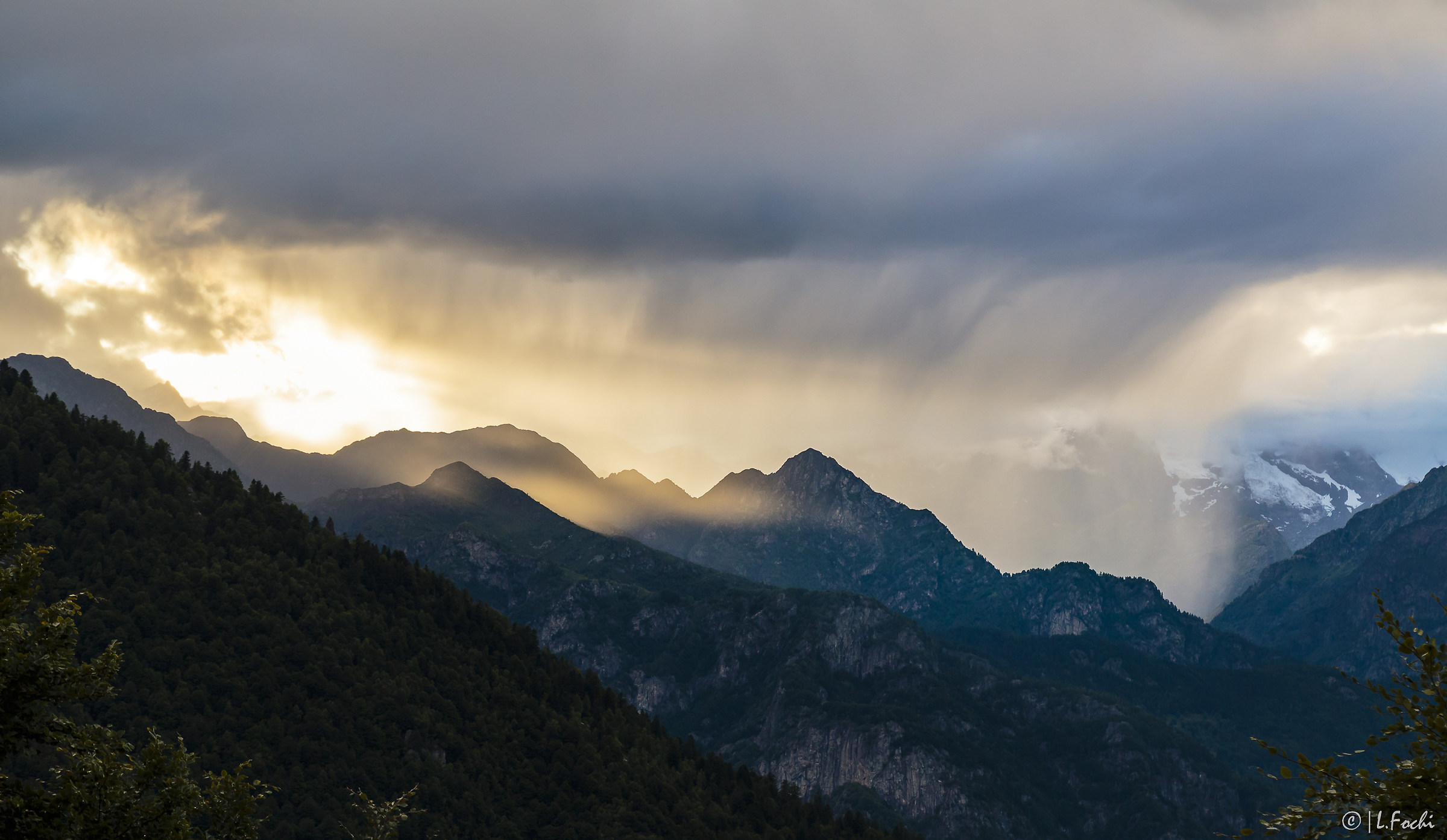 Sunset over Monte Rosa