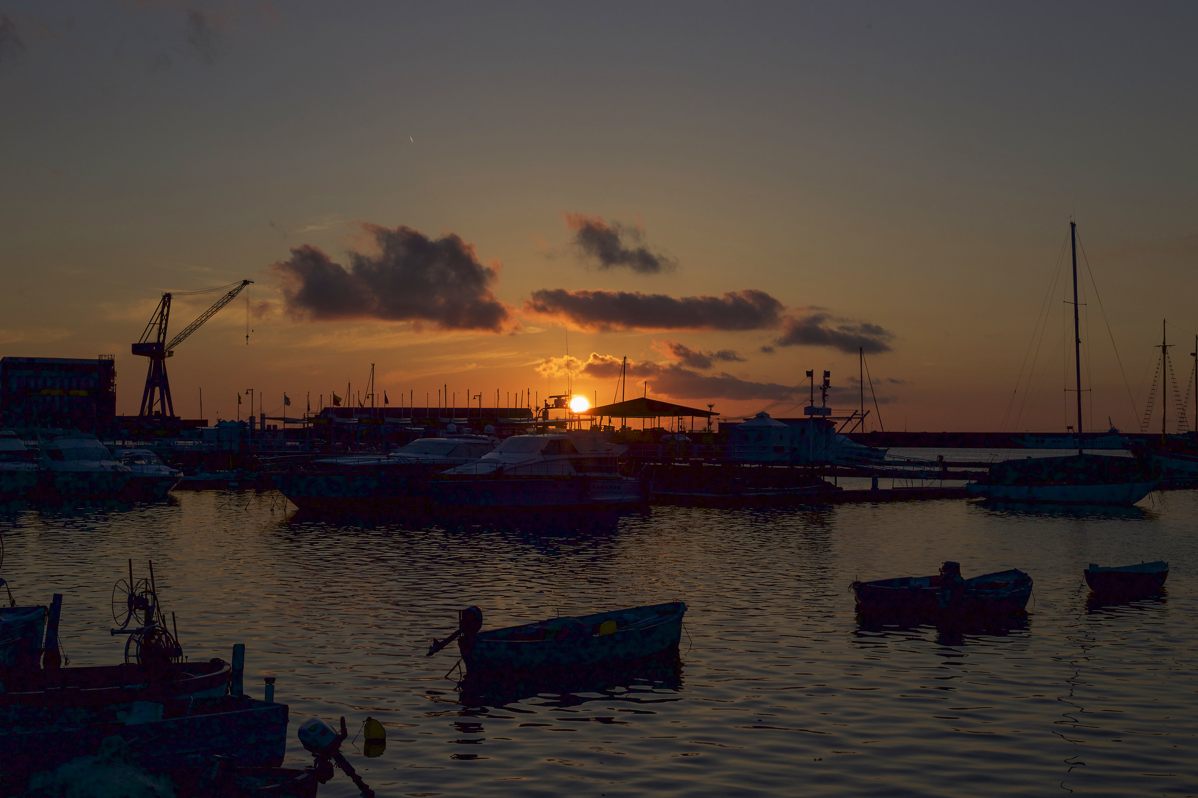 Sunset at the port of Castellammare