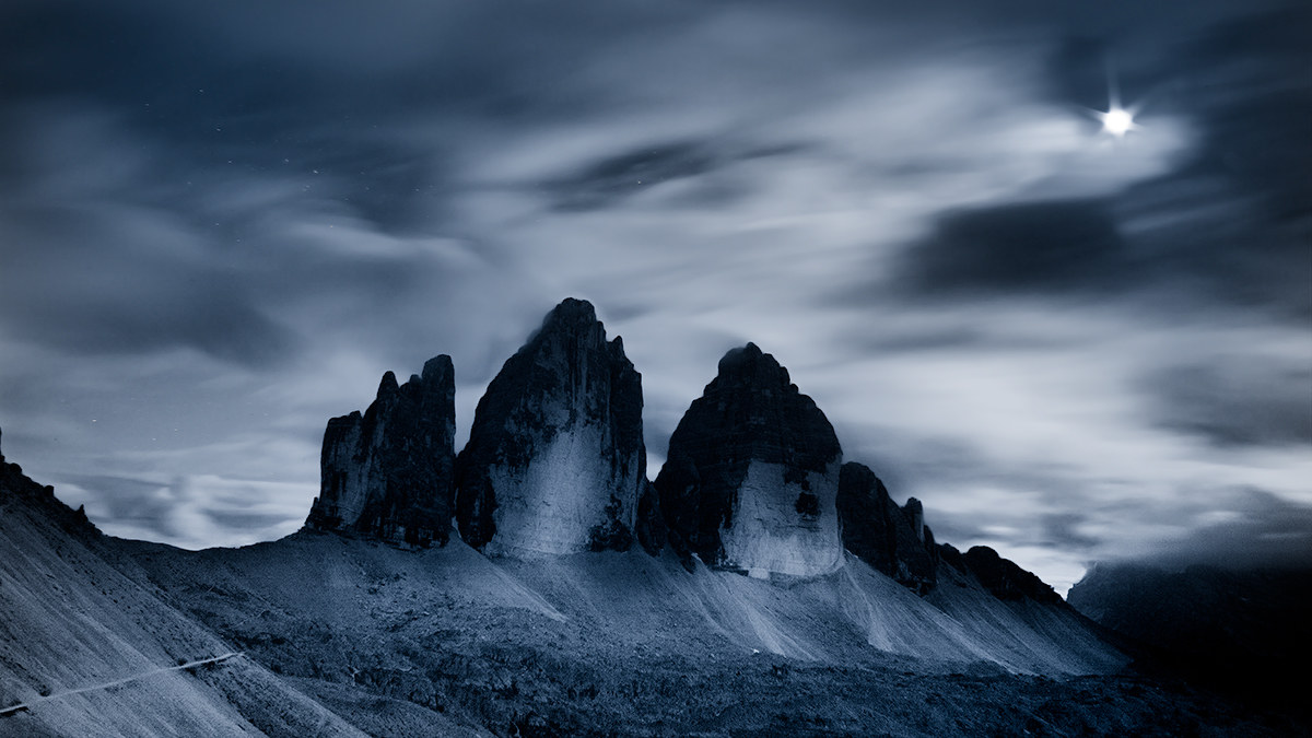 Three Peaks of Lavaredo in blue