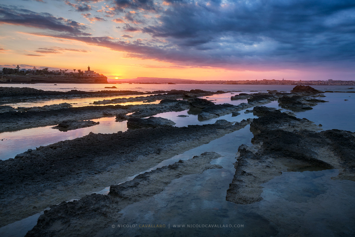 Sunset with archeology