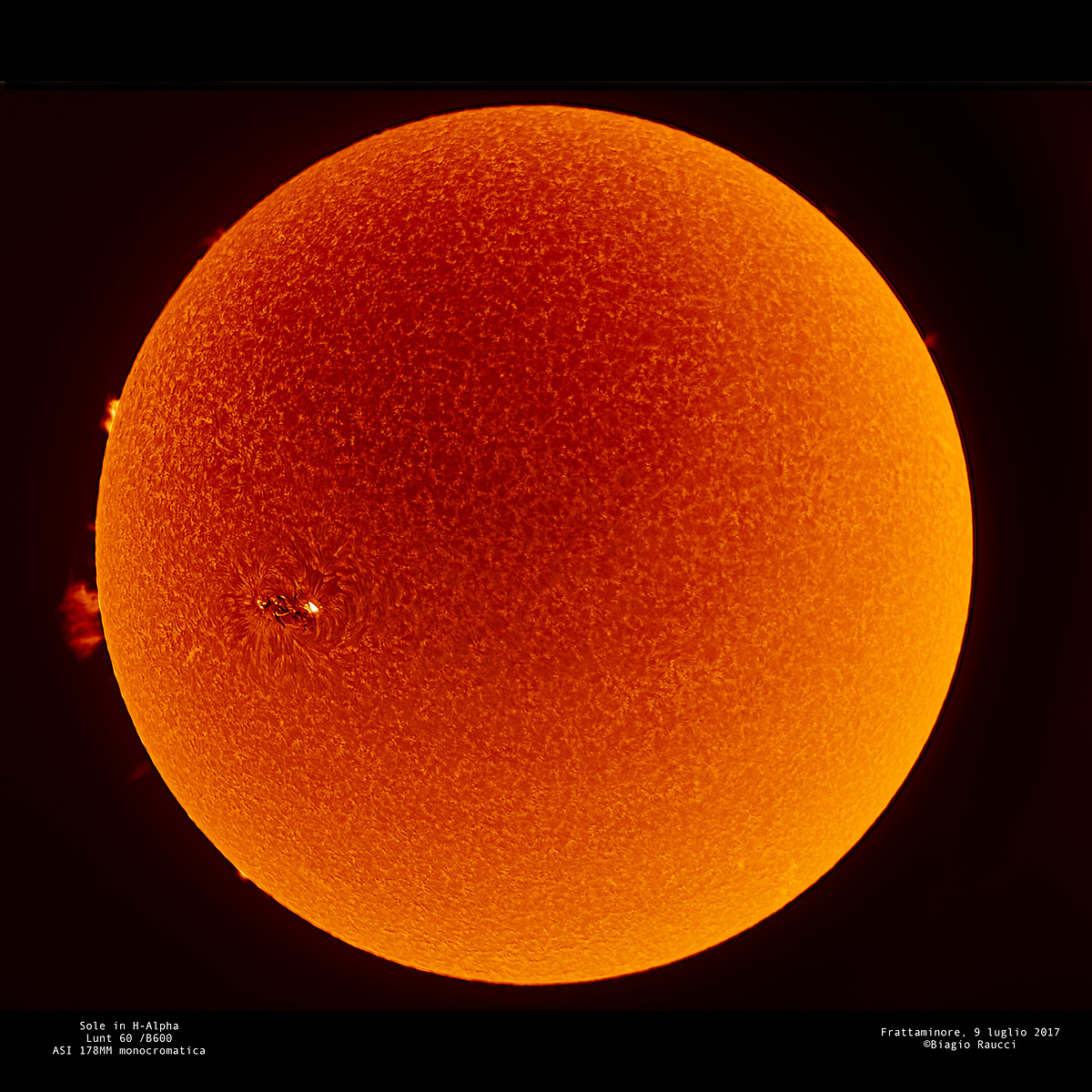 Sun in H-Alpha on July 9, 2017