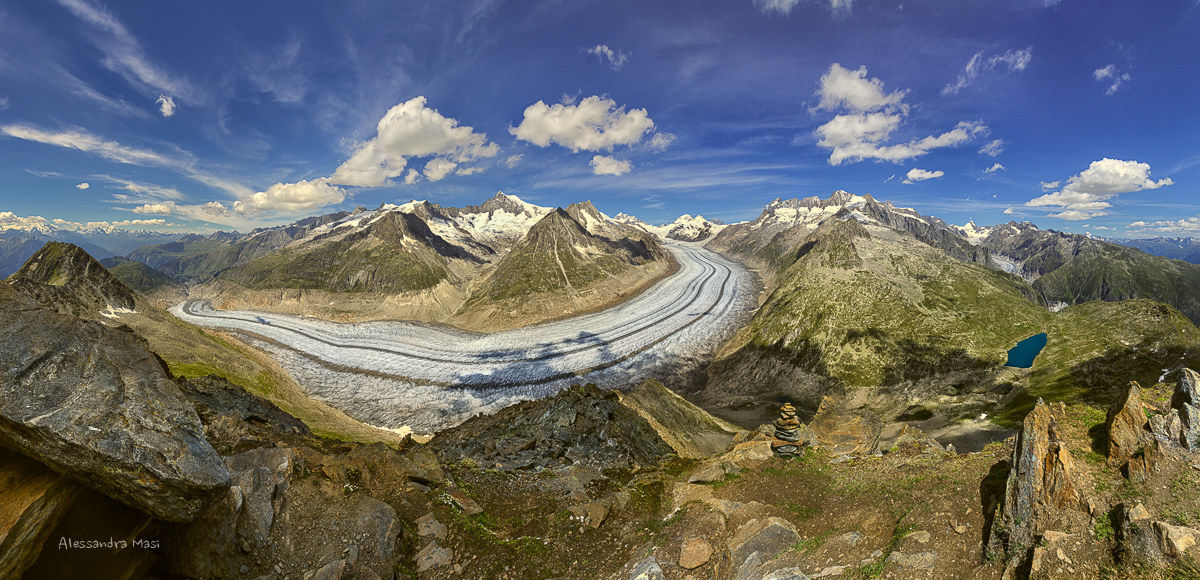 The route of the Aletsch Glacier in its inter