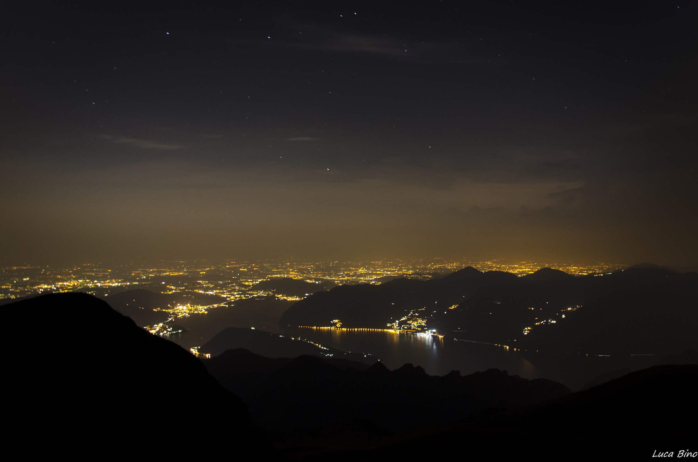 At night from the Alps