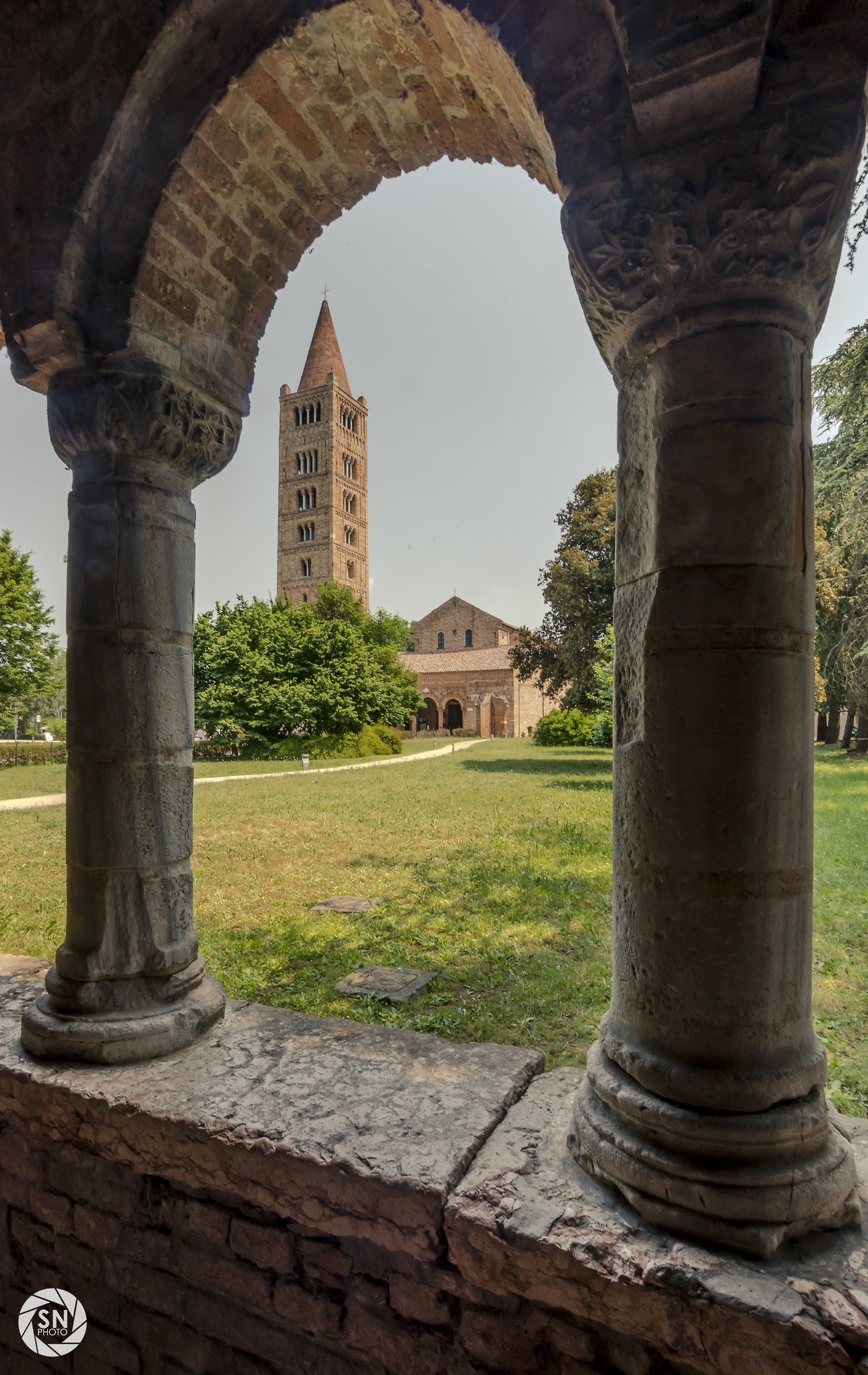 Looking down from the porch
