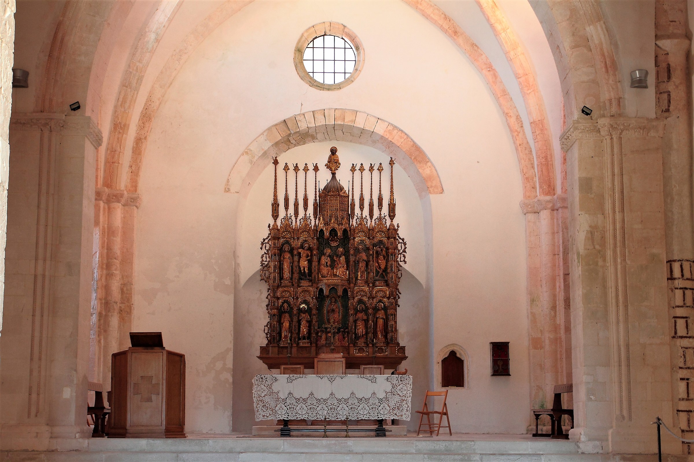 Carved wooden altar of the Benedictine church