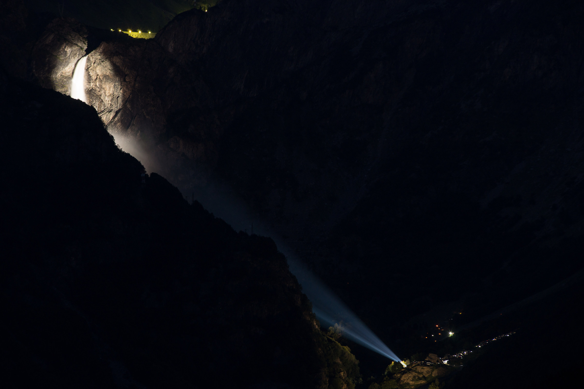 Serio Falls by night