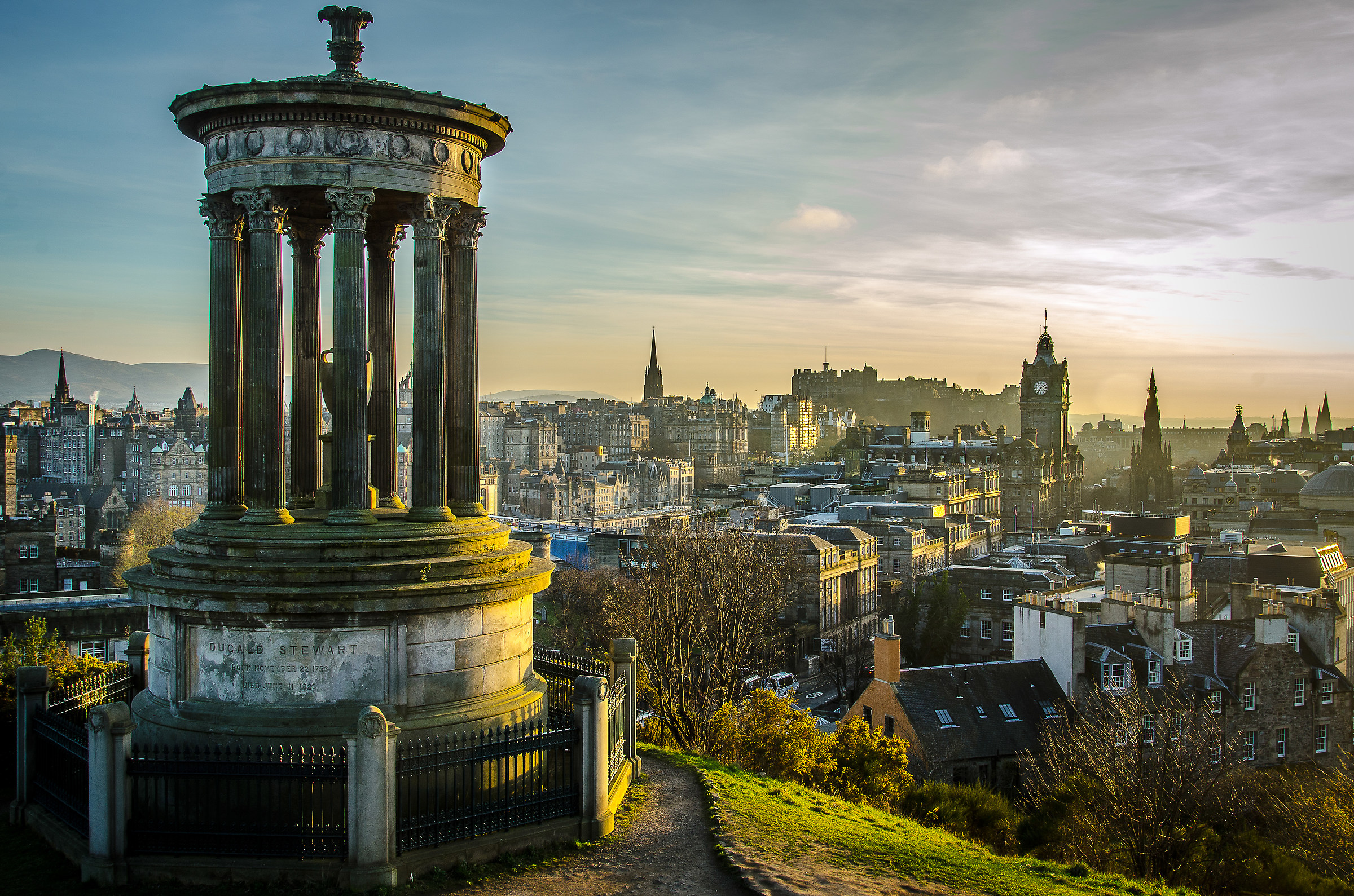 Il tramonto da Calton Hill, Edinburgo